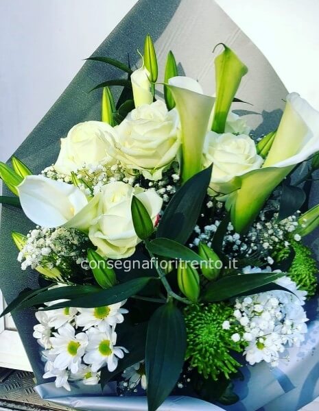 melodia mazzo di fiori tutto bianco