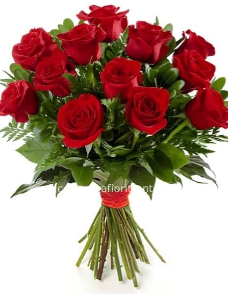 Le Nostre Promesse 12 rose rosse stelo lungo